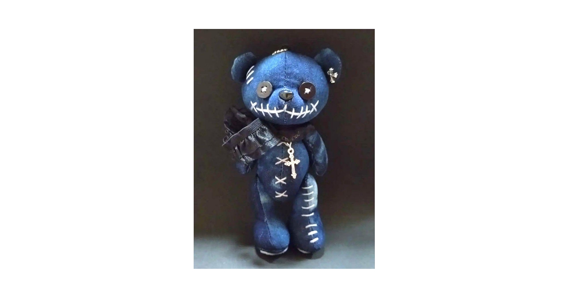Amazon.co.jp: †病みくまちゃん† くま ぬいぐるみ ブルーデニム
