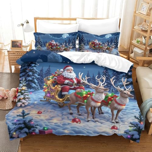 Housse de couette Père Noël 140x200 pour lit d'adolescent - 3
