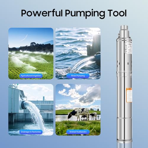 Pompe de fontaine en acier inoxydable de 7,6 cm pour forage profond