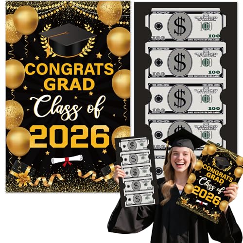 Graduation Gifts, Graduation Money Holder with 10 Bill & Card Slots and Envelope, Congratulation Cash Gift Card Holder for College Graduates 2026