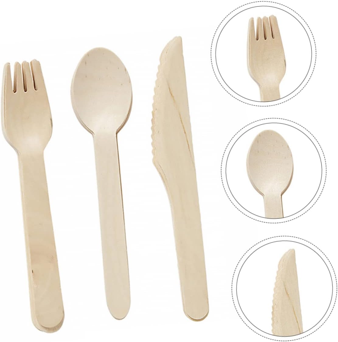 12Pcs Wooden Cutlery Set Disposable Forks Knives Spoons for Birthday Parties Gatherings Lightweight Portable Safe Tableware for Easy Cleanup