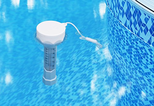 Large Floating Pool Thermometer Aquatix Pro Premium Water Temperature Thermometers with String, Shatter Resistant, for Outdoor & Indoor Swimming Pools, Spas, Hot Tubs, Aquariums & Fish Ponds (1)