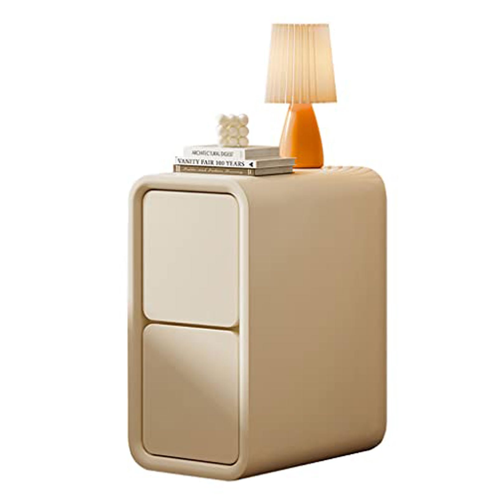 Table d'appoint en cuir microfibre et bois massif, le luxe d'un meuble de chevet moderne