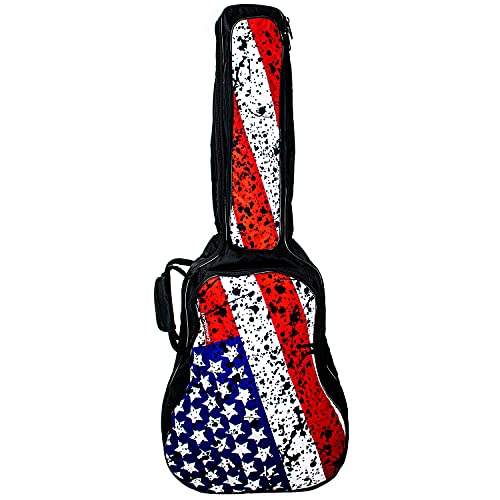 image for ChromaCast USA Flag Graphic Multi-Pocket Acoustic Guitar Padded Gig Ba