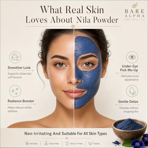 Image of Natural Nila Powder Moroccan Blue (50g) | 100% Natural Blue Powder for Skin Brightening, Tan Removal & Detox | Traditional Moroccan Hammam Beauty Treatment | Face & Body Care (50g)