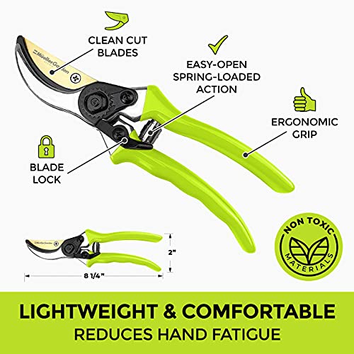 Mueller Heavy Duty Garden Shears, Hand Pruner, Bypass Shears, Durable Hardened Titanium Blades, 1.2\" Cutting Diameter, Blade Lock, Ergonomic Grip - Thumbnail 5