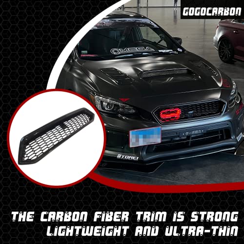 Gogocarbon Replacement Upper Front Bumper Grille Carbon Fiber Frame Abs Honeycomb Pattern Compatible For Wrx/Wrx Sti 2018-2021 Clear Coating Uv Coating Updated Aggressive Look Screws Included #TOP2