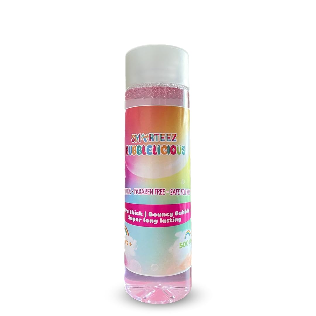 SMARTEEZ Bubblelicious | Pink and Blue Bubble Liquid | Safe | Non-Toxic | 500ml (Blue)