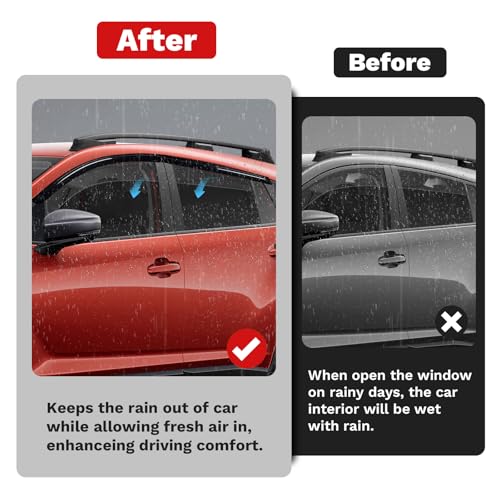Image of Canvcle Window Visors Rain Guards for 2024 2025 2026 Subaru Crosstrek & Impreza Accessories, Outside-Mount Tape-On Side Window Wind Deflectors Vent Visors Shades Rainproof 4PCS Black