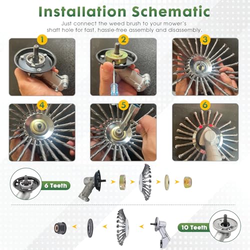 Tête de débroussailleuse indestructible de 25,4 cm avec kit de fixation complet - 5