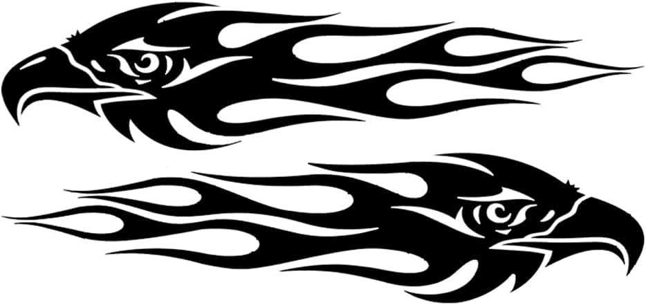 Flame Car Sticker Decal,MoreChioce 2PCS Waterproof Racing Sports Self-Adhesive Side Strip Decal Vinyl Car Side Door Skirts Decal Decoration for Truck Off-Road Vehicles,Black