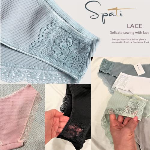 Spati Cotton Underwear For Women Women's Panties Set Comfort Lace Briefs Breathable Sexy Low-Rise Panties Bikini Brief 6-Pack (As1, Alpha, S, Regular, Regular) Multicolor #TOP2
