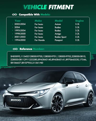 Image of SCITOO Starter Motor 17546 SND0093 for Honda Passport 1994-2002 3.2L for Isuzu Amigo 1998-2000 3.2L Axiom 2002-2004 3.5L Rodeo 1993-2004 3.2L 2004 3.5L ‎1.2kW /12 Volt CW 9-Tooth Pinion