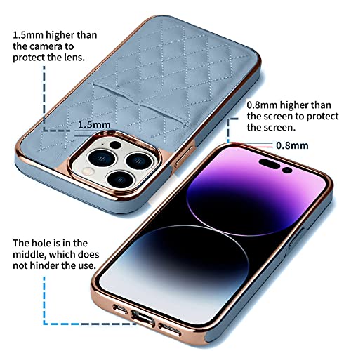 Image of PULOKA iPhone 12 Pro Max Electroplated Leather Case Royal Diamond Design Back Cover for Apple iPhone 12 PRO MAX 6.7 inchinch - Sierra Blue