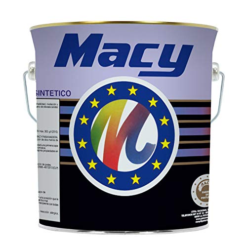 Macy Esmalte Sintético Interiores y Exteriores. Acabado Brillo. 4 Litros. Color Pardo