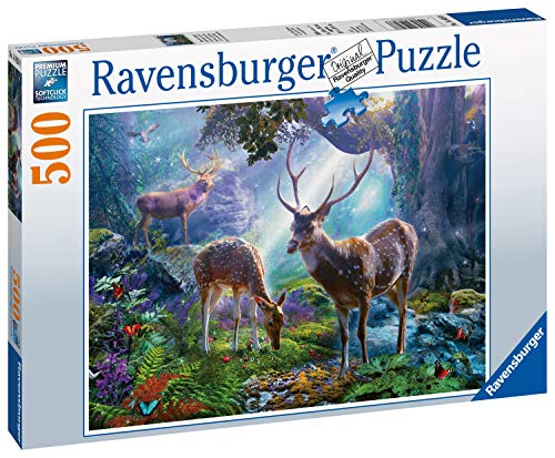 Preisvergleich Produktbild Ravensburger Puzzle 14828 - Hirsche im Wald - 500 Teile