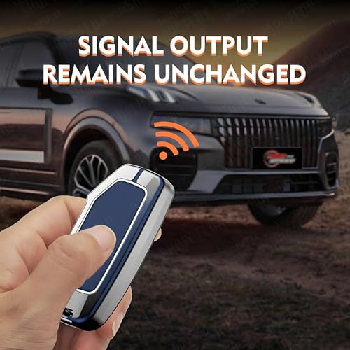 Image of SHOPOFLUX Metal Key Cover Compatible with Kia Seltos 2024 2023 Facelift HTX | Carens Clavis X Line | Sonet Facelift 4 Button Smart Key