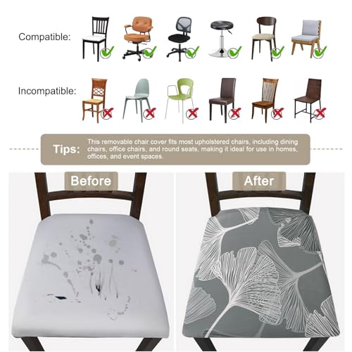 Image of SearchI Seat Covers for Dining Room Chairs Printed Chair Seat Covers 6 Pack