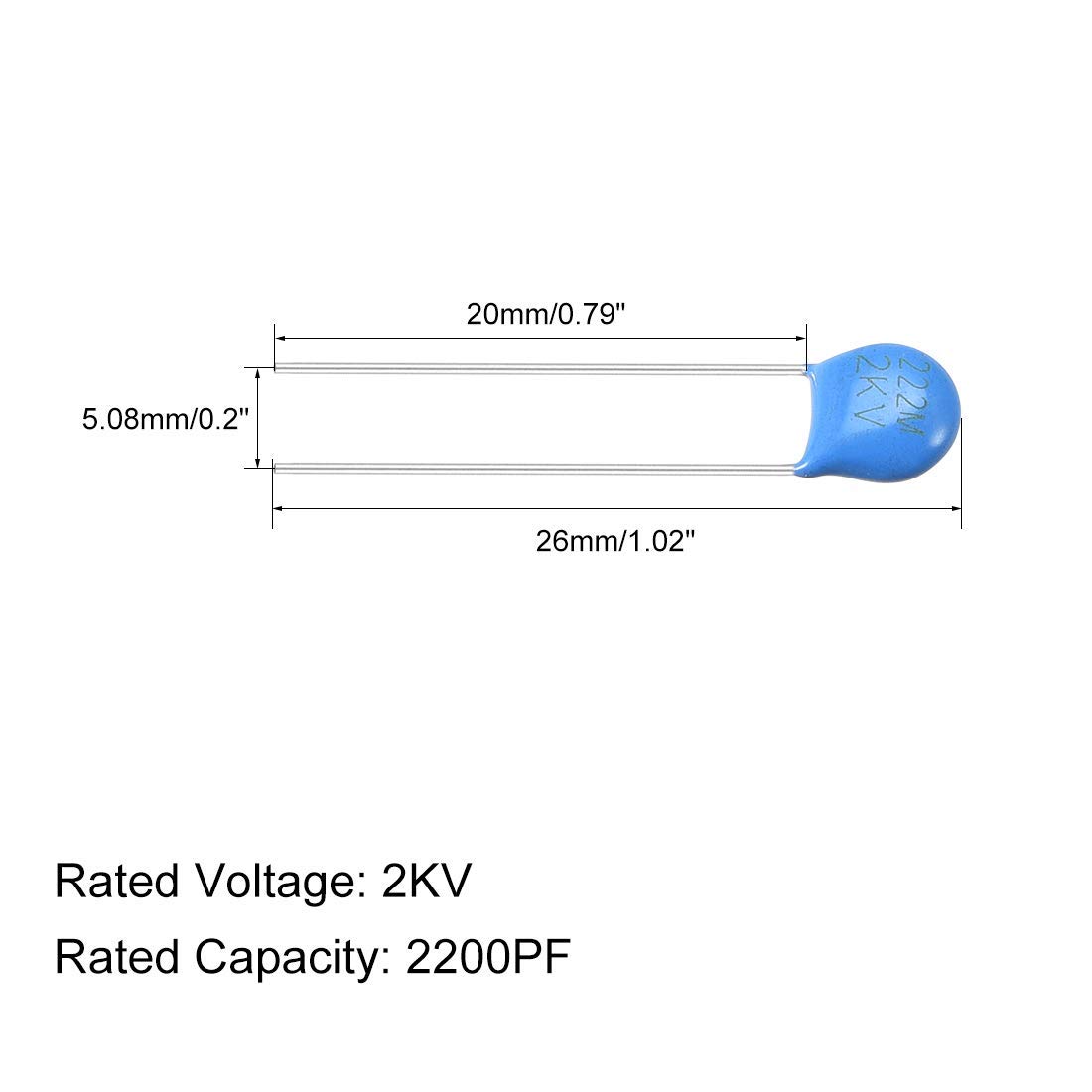 NEW LON0167 300Pcs 50V Voltaje 200pF-2200pF Kit De Surtido De Capacitores De Disco Cerámico(300Pcs 50-V Voltage 200pF-2200pF Keramikscheibenkondensatoren Sortiment Kit