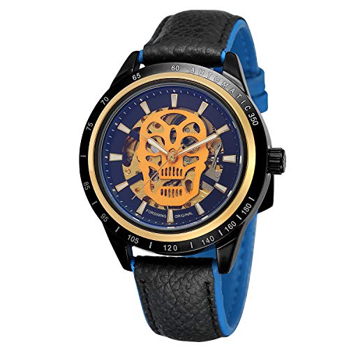 FORSINING Men's High-end Brand Automatic Self-Wind Leather Band Vogue Skeleton Watch