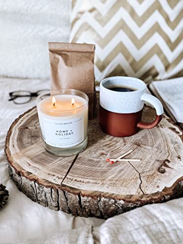 Calyan Wax Soy Candle, Cinnamon & Vanilla Candle, 8.8 Oz, Home & Holiday Jar Candle For The Home, Scented With Essential Oils, 37 Hour Burn Time Glass Jar Gift Candle #TOP3