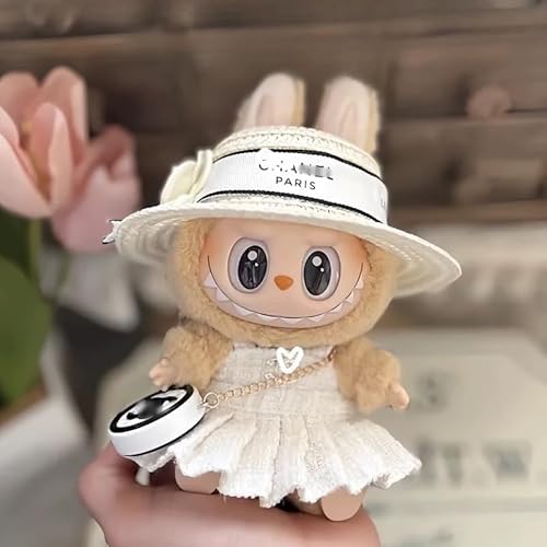 Clothes Designer Doll Clothes 17cm, 3-Piece Luxury Chic Outfit with Velvet Hat & Bag, Cute Clothes for Dress & Luxury Dress (No Doll Included) (Style Bundle)
