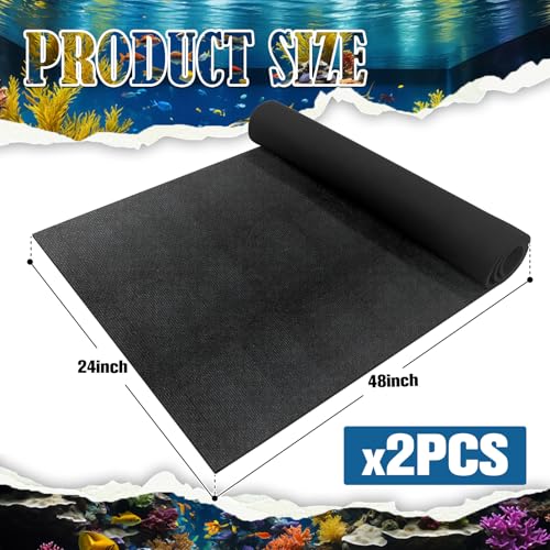 Image of 48x24 Inch Aquarium Leveling Mat - Neoprene Non-Slip Shockproof Fish Tank Pad, 0.2 inch Thick Waterproof Tank Base Cushion for Uneven Surfaces, Cut-to-Size Floor & Desktop Protector