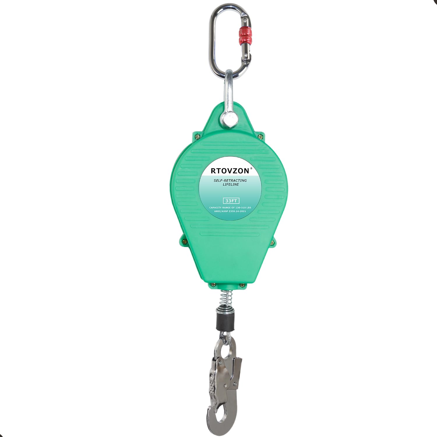 33FT Self Retracting Lifeline, RTOVZON Yoyo, Retractable Safety Lanyard