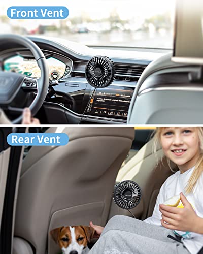 image for TriPole Car Fan USB Powered - Powerful 3 Speed, Portable Cooling Clip 
