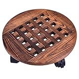 ● DURADABLE: el caddy de madera para plantas fue fabricado con madera anticorrosiva, al aumentar su capacidad impermeable ya prueba de corrosión, le permitirá utilizar la máquina para plantar jardín con ruedas en el exterior de forma duradera, para complementar su patio, jardín, patio o terraza, etc.