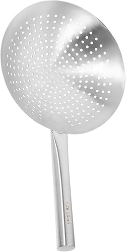 Angoily Colador para hornear, colador de metal, colador para freír, espumadera para freír, utensilios de cocina para cocina, colador de té grande,