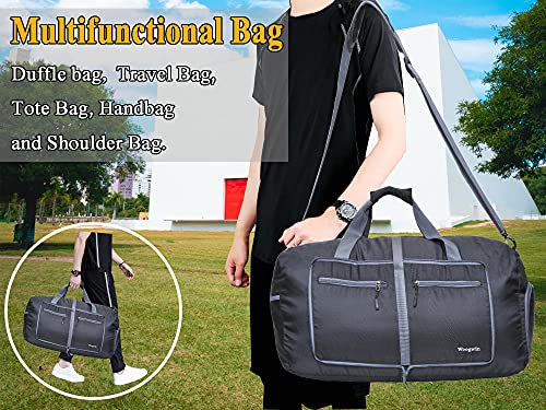Image of Woogwin Travel Duffel Bag Large Foldable Waterproof Overnight Bag for Beach Swim Bags Pool Sports Gym