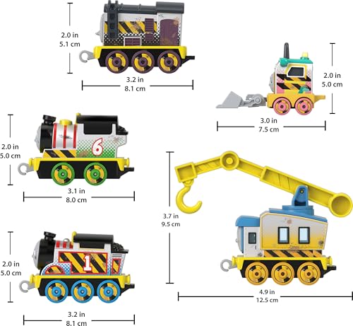 Thomas & Friends Diecast Vehicle Set Construction Crew 5 Push-Along Toy Train Engines for Preschool Kids Ages 3+ Years - Thumbnail 3