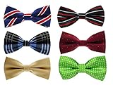 Tiger Mama Men's Pre-tied Adjustable Bow Tie 6pc Mixed Lot