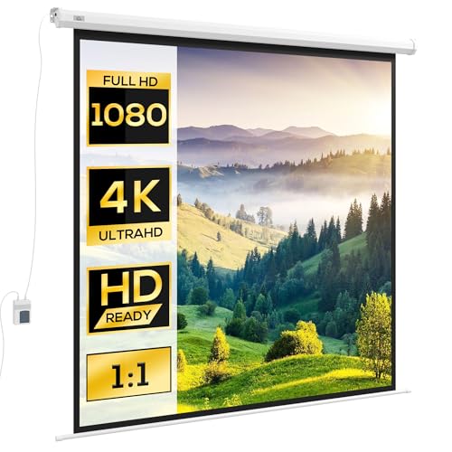 Écran de projection motorisé 4K HD HOMCOM 96" mural et plafond
