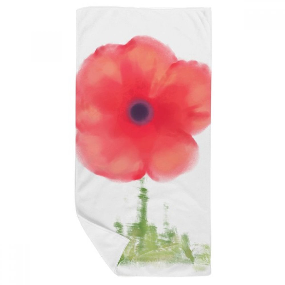 Serviette de bain pavot aquarelle 35x70cm douce pour le visage