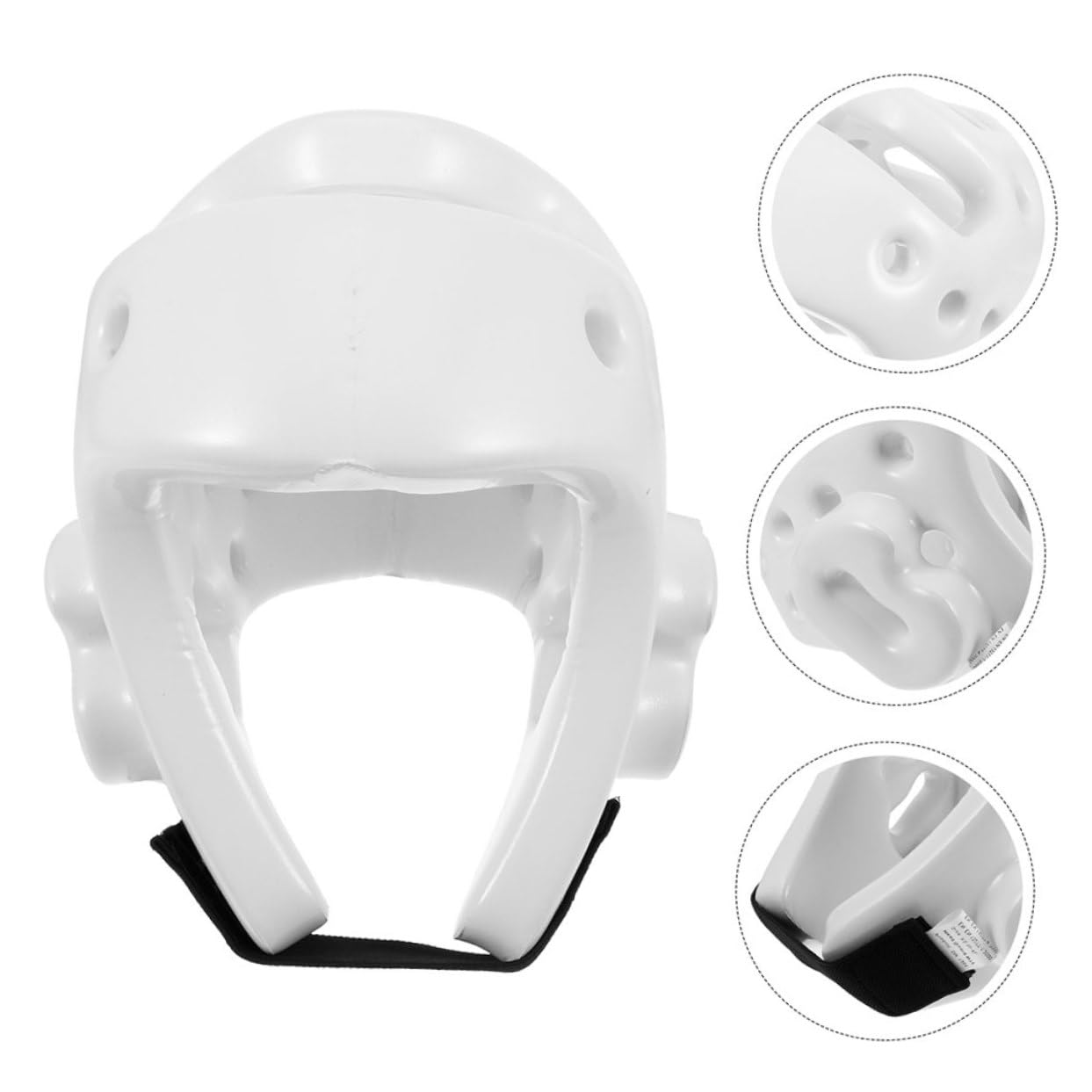 UKCOCO Casco de Boxeo para Niños Seguro y Ajustable de PU Blanco, Equipo de Protección Adecuado para Entrenamiento de Karate y Hockey sobre Hielo