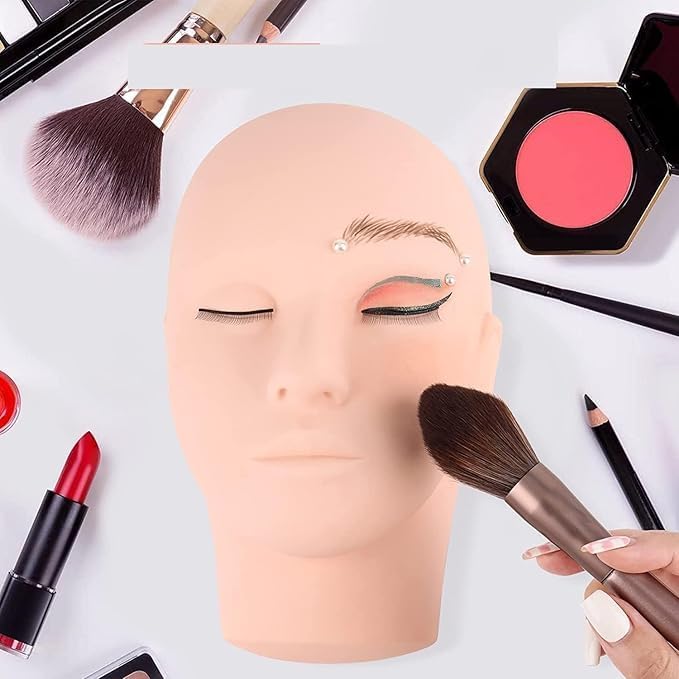Rubyface Makeup Practice Face Board, FACE DUMMY Full Face face dummy for Make Up and Lash Extention Practice Training Head, Soft-Touch Rubber Practice Head-image-16