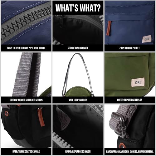 ORI LONDON Crossbody Bag - Nylon Small Crossbody Bags for Women & Men with Chunky Zippers - The Paddington4