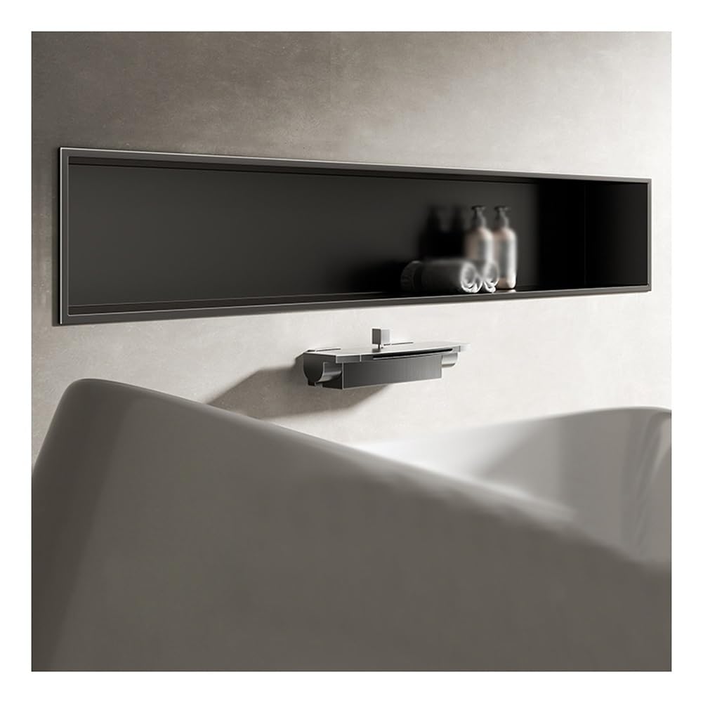 Bathroom Wall Niche Stainless Steel Recessed Shower Shelf Waterproof Bathroom Caddy Easy Install No Tile