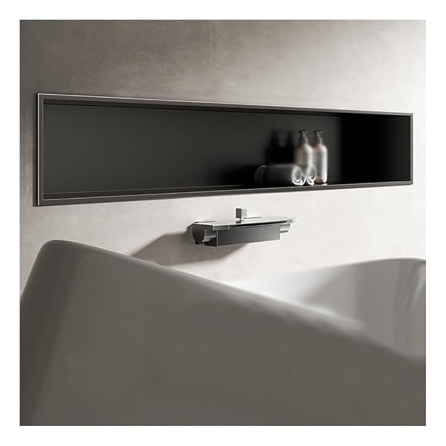 Bathroom Wall Niche Stainless Steel Recessed Shower Shelf Waterproof Bathroom Caddy Easy Install No Tile