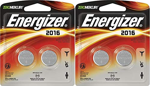 Energizer 2016 3V Lithium Button Cell Battery Original Retail Pack, 2x2 Packs Total of 4 Batteries