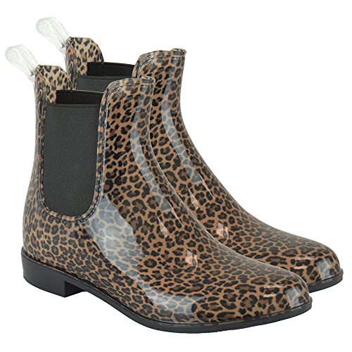 Undercover Damen Gummistiefel, PVC, Chelsea, Regenstiefel, leopardenmuster, 39 EU