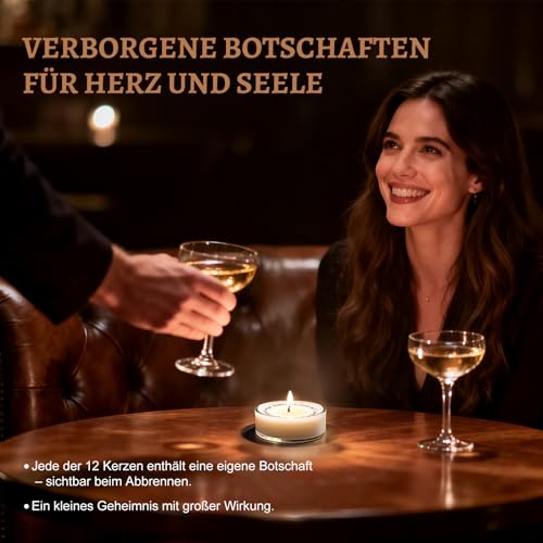 Geschenke für Frauen Duftkerzen Geschenkset (12 Stück) – Botschaft erscheint beim Abbrennen, Geburtstagsgeschenk für Frauen, Valentinstag Geschenke für Sie, Beste Freundin Geschenk