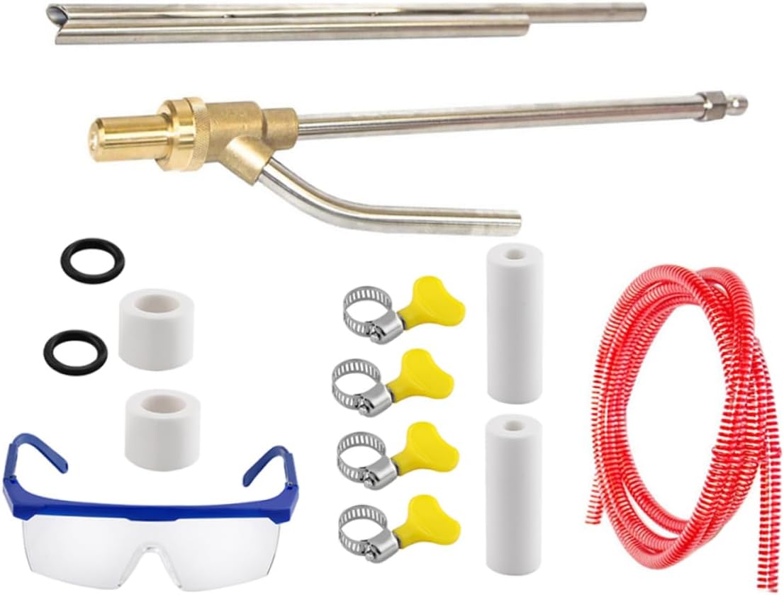 Homoyoyo 1set Quick Disconnect Sandblasting Tool Kit Derusting Accessories Set for Automotive Cleaning Includes Sandblasting Gun Hose Ceramic Nozzles and Safety