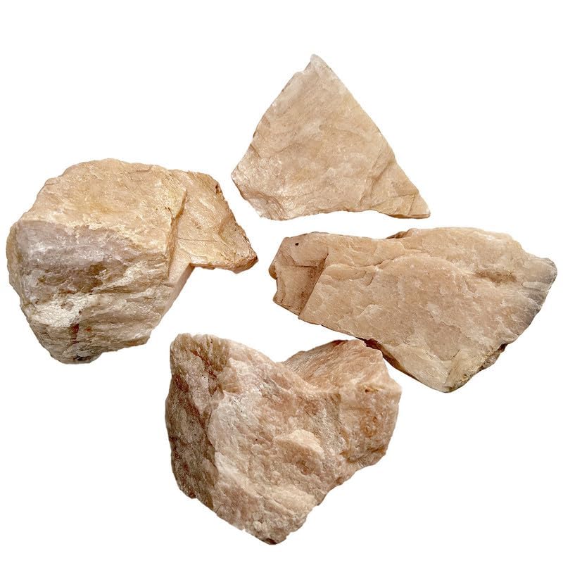 Image of Peach Moonstone Raw Crystal Stone (1 Kg) | Powerful Emotional Healing, Self-Love & Calm Energy Gemstone | Natural Healing Crystals Showpiece for Home & Office Decor (3-4 Pcs)