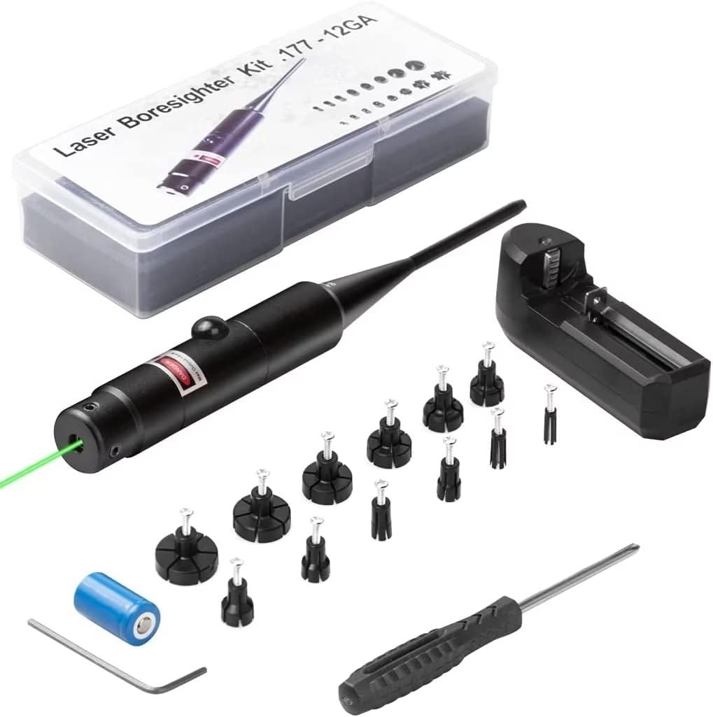 Green/Red Laser Bore Sight Kit Accurate Laser Boresighter for .170 .22 to 12GA Caliber Rifle