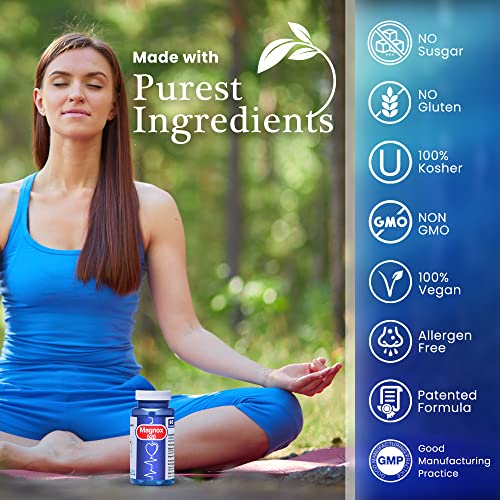 Magnox 520 Magnesium Supplement - Kosher, Vegan & Gluten-Free Magnesium Supplements For Men & Women - High Absorption Magnesium For Sleep & Muscle Cramps 1 Dose A Day 520Mg Magnesium (60 Caps) #TOP3