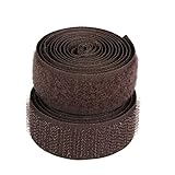 Globellapro Nastro adesivo con gancio e anello, 2 m, marrone, larghezza 2 cm, autoadesivo, fascette per cavi