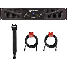 Crown Audio XLi 1500 Stereo Power Amplifier with Touch Fastener Straps 10-Pack & 2 XLR Cable Bundle